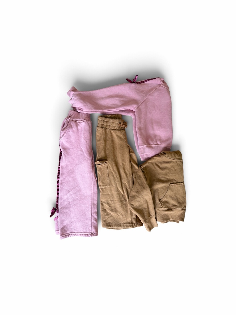 Kids XS (4/5) Pink and Brown Jogger Pants Set Girl Bundle